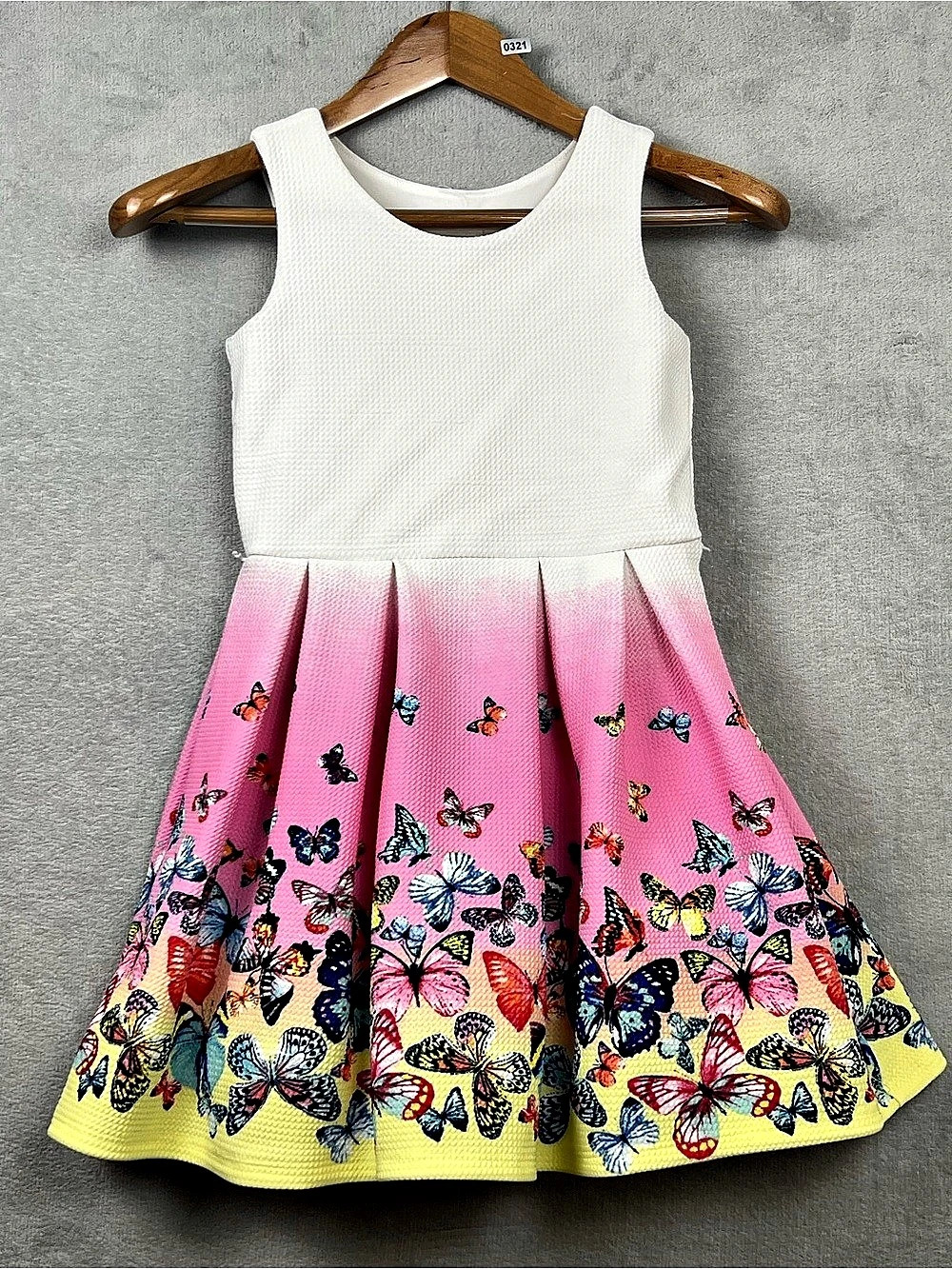 Knit Works Butterfly Print Dress Size 6X Like New